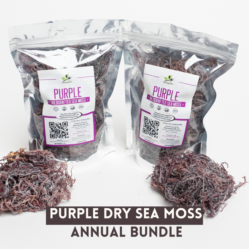 PURPLE DRY SEA MOSS-ANNUAL BUNDLE (FREE $200 herbal tinctures)
