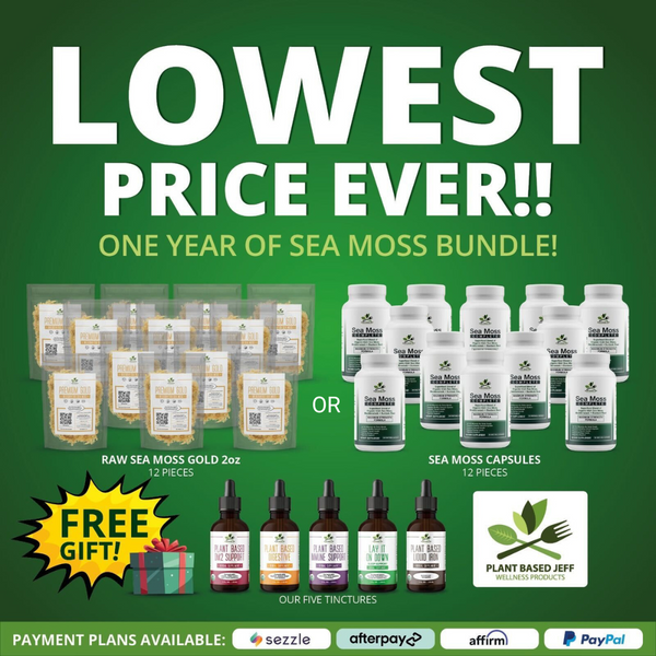 DRY GOLD SEA MOSS- ANNUAL BUNDLE (FREE $200 herbal tinctures)